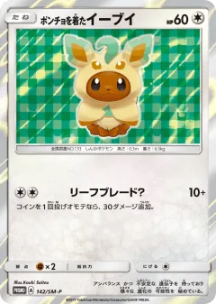 Poncho-wearing Eevee 142, Sun & Moon Promos Japanese card