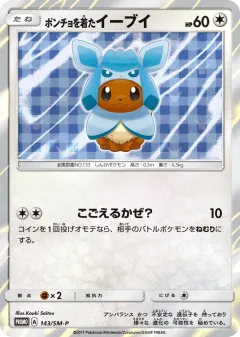 Poncho-wearing Eevee 143, Sun & Moon Promos Japanese card