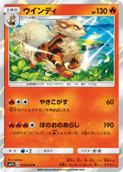 Arcanine 010/060, Collection Sun Japanese card